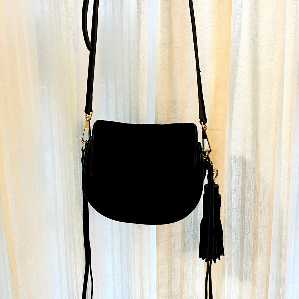 Rebecca Minkoff Black Suede Mini Saddlebag